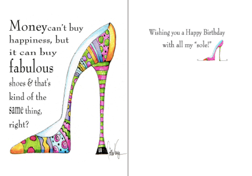 Blow Birthday Card with Shoe Design