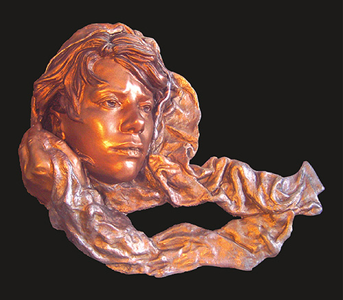 "The Immigrant" bronze, 13.5" x 21" x 6" by Bren Sibilsky. See her artist feature at www.ArtsyShark.com