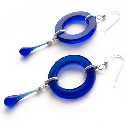 Cobalt Meteor Earrings by Tawny Reynolds of Sundrop Jewelry
