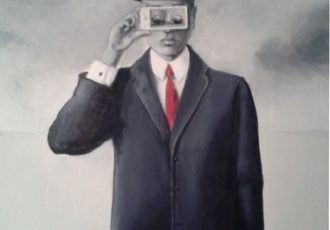 "Son of Modern Man" by artist Monique Lassoij. See her feature at www.ArtsyShark.com