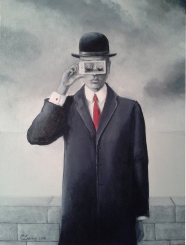 "Son of Modern Man" by artist Monique Lassoij. See her feature at www.ArtsyShark.com