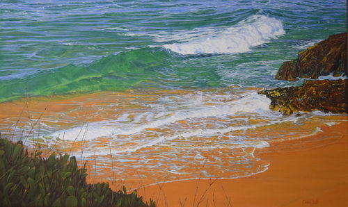 “A Break in the Clouds” Acrylic on Canvas, 152cm x 92.5cm by artist Carole Elliott. See her portfolio by visiting www.ArtsyShark.com