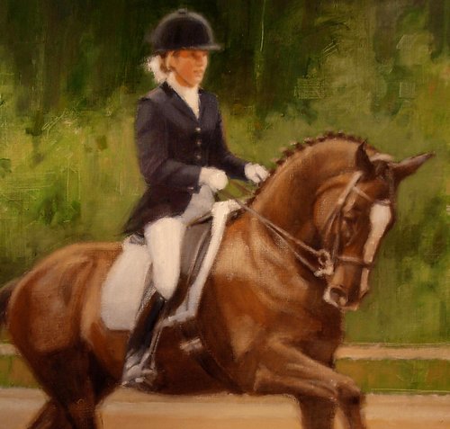 "Portrait of Charlotte & Hudson" Oil on Canvas, 37" x 35" by artist Ferenc Flamm. See his portfolio by visiting www.ArtsyShark.com.