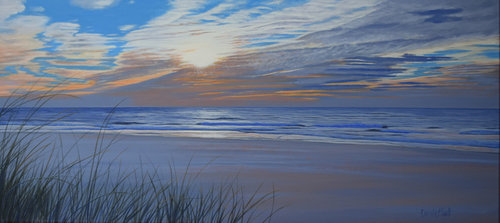 “Daybreak” Acrylic on Poly-Canvas, 100cm x 45cm by artist Carole Elliott. See her portfolio by visiting www.ArtsyShark.com