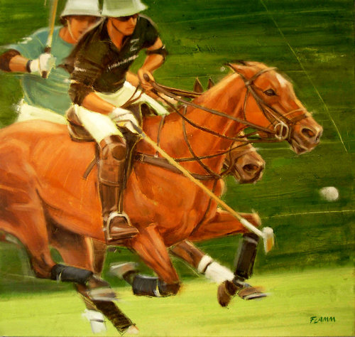 "Fair Play" Oil on Canvas, 37" x 35"by artist Ferenc Flamm. See his portfolio by visiting www.ArtsyShark.com. 