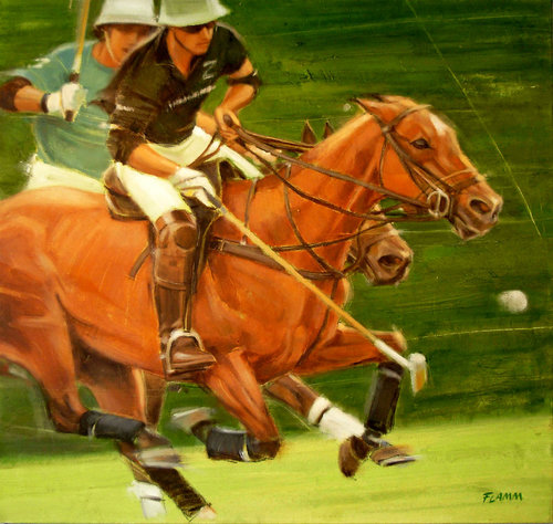 "Fair Play" Oil on Canvas, 37" x 35"by artist Ferenc Flamm. See his portfolio by visiting www.ArtsyShark.com.