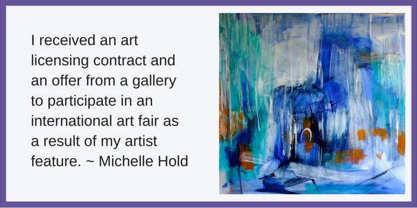 Michelle Hold shares how her Arty Shark feature benefited her career.