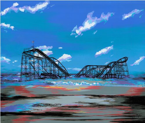 "Rollercoaster" acrylic, 20" x 16"