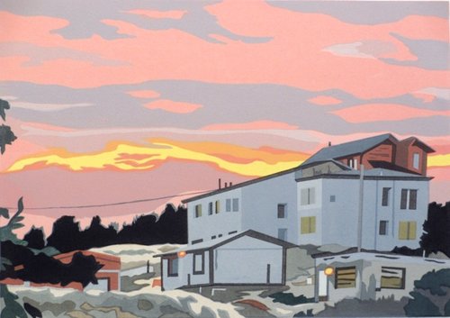 “Patagonian Sunrise” Limited Edition Serigraph, 9.5” x 13.5 by artist Anne Silber. See her portfolio by visiting www.ArtsyShark.com
