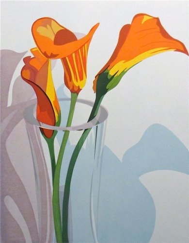 “Three Calla Lilies” Limited Edition Serigraph, 23” x 18” by artist Anne Silber. See her portfolio by visiting www.ArtsyShark.com