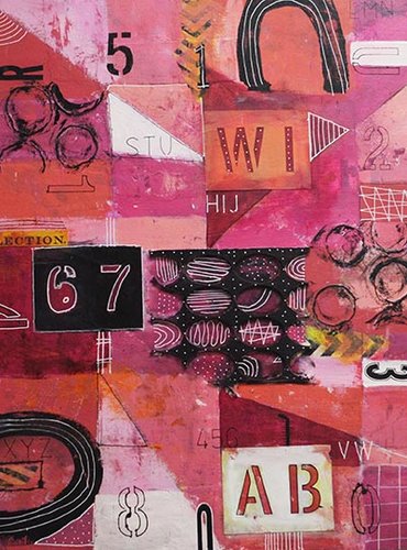 "67" Mixed Media on Cradled Wood Panel, 18" x 24" by artist Paige Hirsch. See her portfolio by visiting www.ArtsyShark.com
