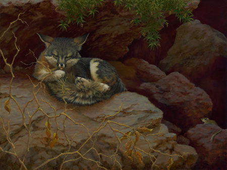 “Rise ’N’ (Moon) Shine” Oil on Canvas, 18” x 24” by artist Muriel Timmons. See her portfolio by visiting www.ArtsyShark.com