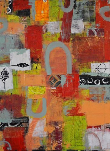 "Arches" Mixed Media on Canvas, 24" x 30" by artist Paige Hirsch. See her portfolio by visiting www.ArtsyShark.com