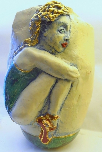 "Ballerina" Ceramic, 20"H x 12"W x10"D by artist Judith Unger. See her feature at www.ArtsyShark.com