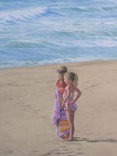 “Beach Bunnies” Oil on Canvas, 18” x 24” by artist Christine O’Brien. See her portfolio by visiting www.ArtsyShark.com