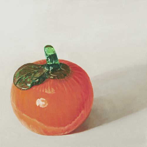 “Glass Pumpkin” Oil on Linen, 10” x 10”by artist Christine O’Brien. See her portfolio by visiting www.ArtsyShark.com