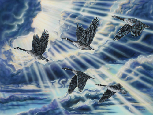 "Life's Journey" Acrylic on Canvas, 48" x 36" by artist Amy Keller-Rempp. See her portfolio by visiting www.ArtsyShark.com