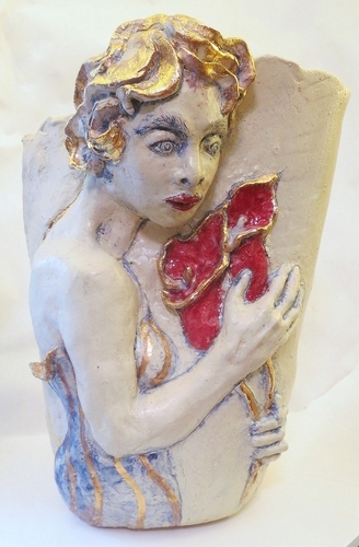 "Lily" Ceramic, 23"H x 15"W x10"D by Judith Unger. See her feature at www.ArtsyShark.com