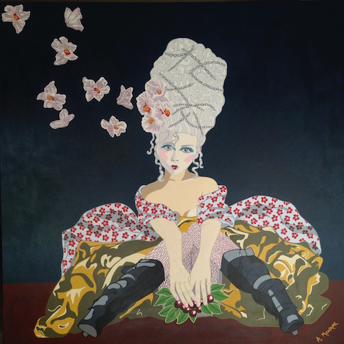 “The Harlot” Acrylic on Canvas, 4’ x 4’ by artist Andrea Monroe. See her portfolio by visiting www.ArtsyShark.com