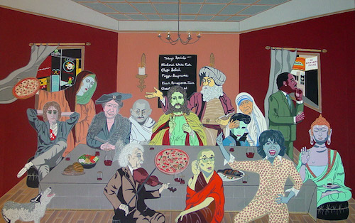 “The Last Supper” Acrylic on Canvas, 48” x 30” by artist Andrea Monroe. See her portfolio by visiting www.ArtsyShark.com