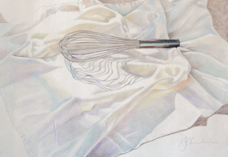 “Kitchen Whisk” Colored Pencil on Bristol Paper, 19" x 13"by artist Joan Chamberlain. See her portfolio by visiting www.ArtsyShark.com 