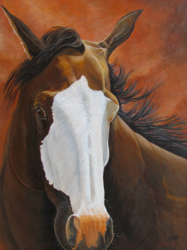 "Splash" 18" x 24" acrylic by Victoria Mauldin. See her work in Art of the Horse at www.ArtsyShark.com
