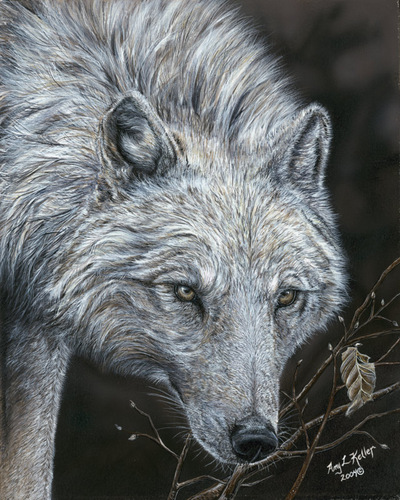 "White Spirit" Acrylic on Wood, 18" x 24" by artist Amy Keller-Rempp. See her portfolio by visiting www.ArtsyShark.com