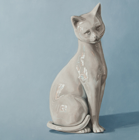 “Window Cat” Oil on Linen, 12” x 12” by artist Christine O’Brien. See her portfolio by visiting www.ArtsyShark.com