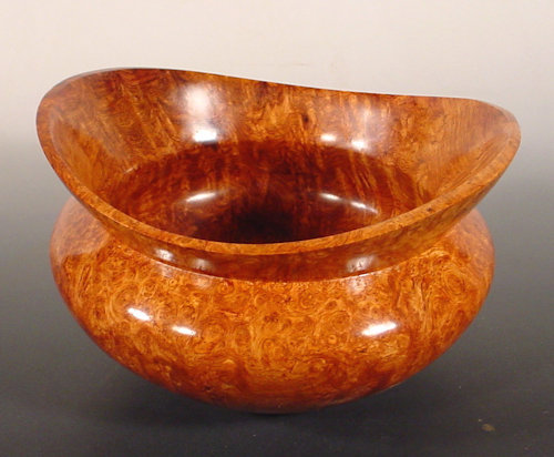 Amboyna Burl Bowl, 5 3/4" wide x 3 5/8” high by Bryan Nelson. See his artist feature at www.ArtsyShark.com