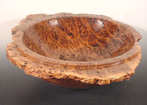 Winged Bowl turned from Gummy Gimlet Burl, 14" x 11 3/4" x 3 3/4" by Bryan Nelson. See his artist feature at www.ArtsyShark.com