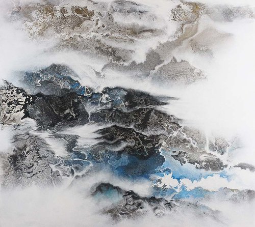 "Liberate" (放懷) Oil and Acrylic on Canvas, 100cm x 90cm by artist Calvin Teng. See his portfolio by visiting www.ArtsyShark.com