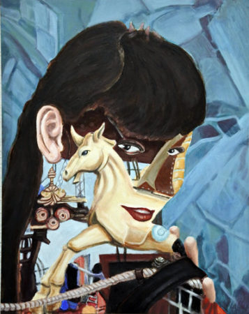 “Trojan Horse” Oil on P-anel, 11” x 14”by artist Cory Sewelson. See his portfolio by visiting www.ArtsyShark.com 