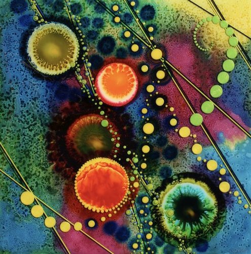 #1515 Frenetic Energy by artist Jeanne Rhea. See her art in the photo article Energized Abstracts.