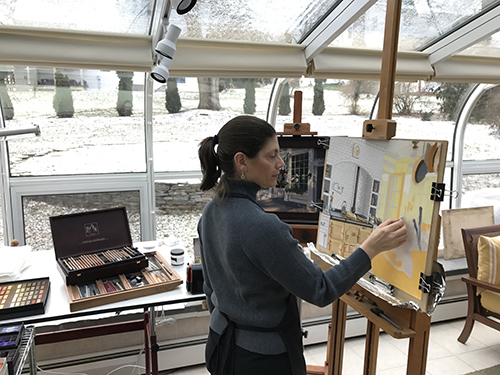 Artist Lisa Cunningham in her studio.