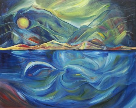 "Milford Sound" Oil on Canvas, 60" x 48"by artist Allison McGree. See her portfolio by visiting www.ArtsyShark.com