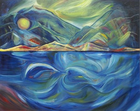 "Milford Sound" Oil on Canvas, 60" x 48"by artist Allison McGree. See her portfolio by visiting www.ArtsyShark.com 