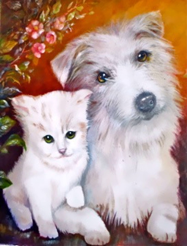 Pet portrait by artist Patricia Mitchell.
