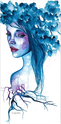 "Spirited" Watercolor, 12” x 24”by artist Jennifer Duran. See her portfolio by visiting www.ArtsyShark.com 