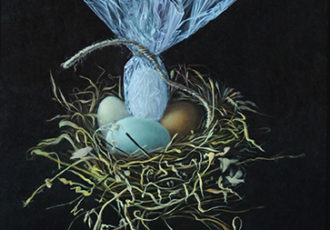 "Colonization" Oil on Panel, " 12" x 16" by artist Linda Schroeter. See her portfolio by visiting www.ArtsyShark.com