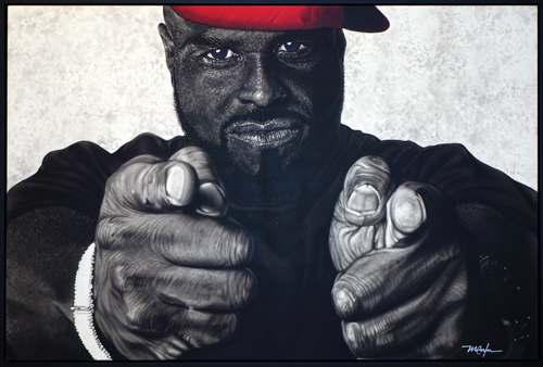 “DJ Funk Flex (HEY YOU)” Acrylic on Clay-board, 2' x 3'by artist Dan Menta. See his portfolio by visiting www.ArtsyShark.com