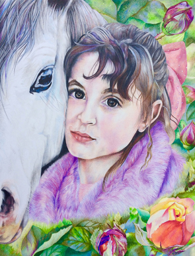 “Enchantment” Coloured Pencil on Paper, 14" x 17"by artist Judith Selcuk. See her portfolio by going to www.ArtsyShark.com 