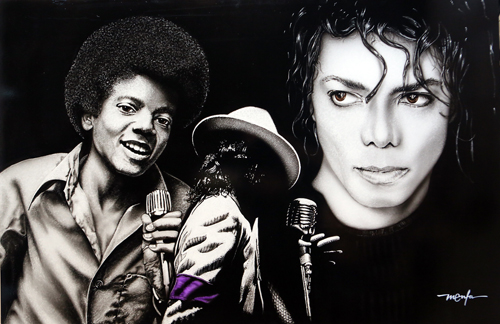 “Michael Jackson (THE MAN IN THE MIRROR)” Acrylic on Clay-board, 2' x 3'