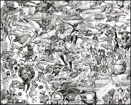 “Science Fiction 2” Pencil, 21” x 17” by artist James Becker. See his portfolio by visiting www.ArtsyShark.com