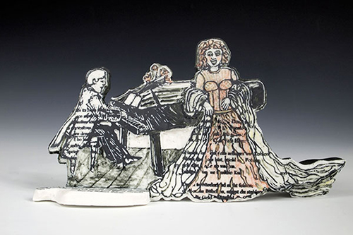 "Pianist and Opera Aria Singer" by artist Stephanie Osser. See her artist feature at www.ArtsyShark.com