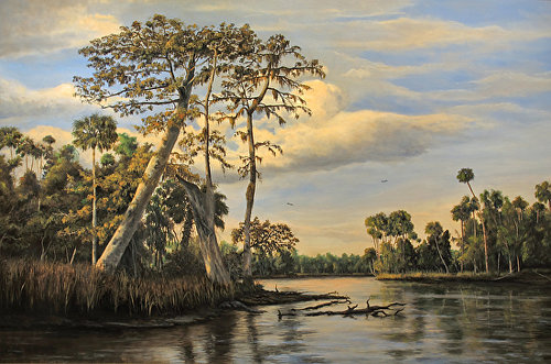“An Afternoon in Autumn on the Waccasassa” Oil on Board, 36” x 24” by artist Jeff Ripple. See his portfolio by visiting www.ArtsyShark.com