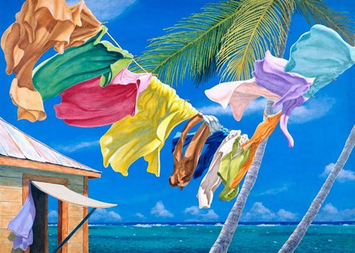 "Breezy" Acrylic on Panel, 48" x 32" by artist Richard Shaffett. See his portfolio by visiting www.ArtsyShark.com