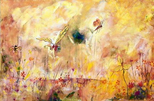 “Bush Garden” Acrylic on Canvas, 152cm x 101cm by artist Wendy Pepyat. See her portfolio by visiting www.ArtsyShark.com