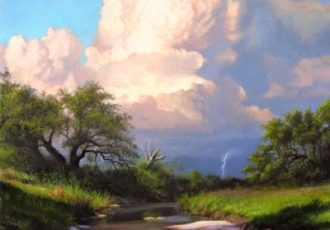 “Still Waters” Oil on Panel, 24” x 30” by artist Layne Johnson. See his portfolio by visiting www.ArtsyShark.com