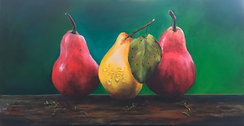 “Three of a Kind” Acrylic on Canvas, 30” x 15” by artist Robin Harris. See her portfolio by visiting www.ArtsyShark.com