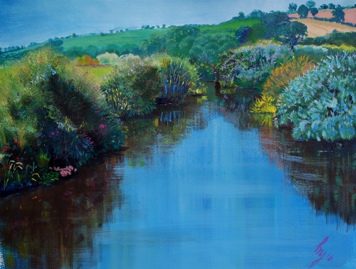 “Along the River Exe” Acrylic on Canvas, 21” x 16” by artist Mike Jory. See his portfolio by visiting www.ArtsyShark.com